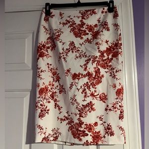 Antonio melani, red floral pencil skirt